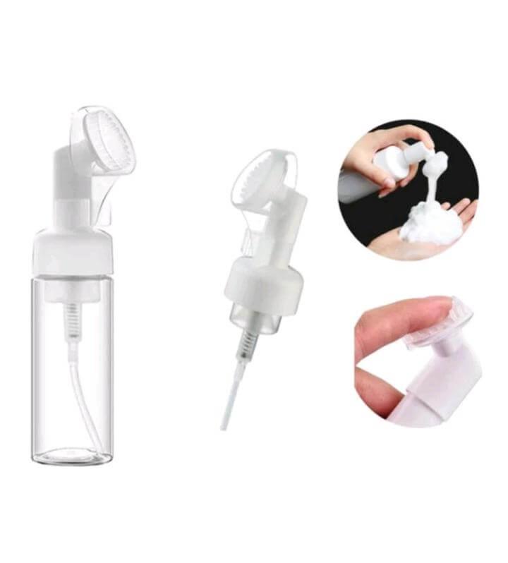 Kit 2 Frasco pump para limpeza facial com escova de silicone clássico,skin Care