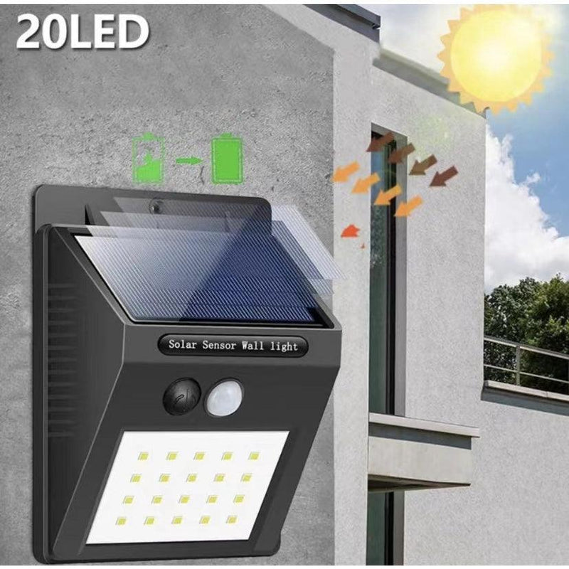 Luminária Solar Luz Led Com Sensor De Presença Automático 20led